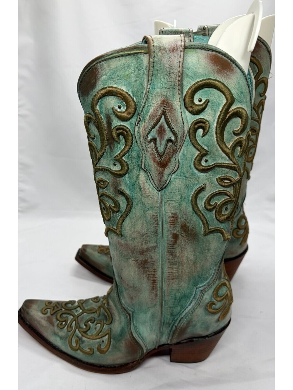 Corral Boots Womens 8 M C 2990 Turquoise  Embroidered Cowboy Boots